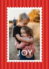Personalised Christmas Photo Card created by Olivia Raufman Design - Classic Christmas Card - Joy - Stripes