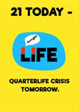 Funny 21st birthday card for anyone who loves a good pun. created by Peter Cole Puns