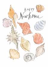 Classic New Home Card - Shells - Calligraphy created by Gabrielle Solly Illustration