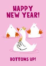 Cute New Year Card - Bottoms Up! - Ducks created by Lucy Maggie Designs
