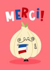 Cute Thank You Card - Merci! - Garlic created by Lucy Maggie Designs