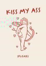 Cheeky Valentine's Card - Kiss My Ass Please - Cupid created by Hey Bungalow Designs
