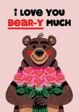 Cute Valentine's Day Card - For Significant Other - I Love You Bear-y Much created by Folio | Ian Owen