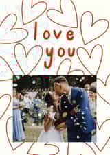 Personalised Valentines Day Photo Card created by Sea & Tea - Classic Valentine's Day/Anniversary Card - Hearts - Love You