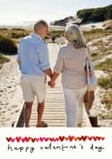 Personalised Valentines Day Photo Card created by Chloe Turner - Classic Valentine's Day Card - Row Of Hearts