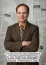 Funny Valentine's Day Card - The Office - Dwight Schrute created by Pink Peach Cards