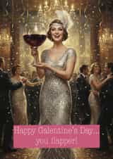 Funny Galentine’s day faceswap card for your flapper friend who likes a wine! created by Rosie bees craft box