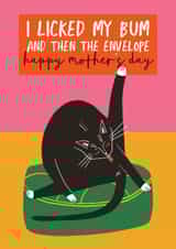 Funny Mother's Day Card | Funny Cat | Licked my bum created by AbiGoLucky