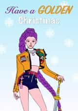 K-Pop Demon Hunters - HUNTR/X - Rumi - Have A Golden Christmas Card created by Anastazia