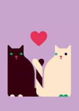 Cute Valentine's Day Card - Love Cats created by Dicky Bird