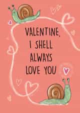 Cute Snail Valentine's Day Card For Significant Other created by Holly Bushnell Illustration