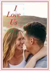 Personalised Valentines Day Photo Card created by I AM A - Modern Valentine's Day Love Photo Card - Minimalist Couple Portrait - I Love Us