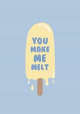 Illustrated Love Card - Ice Lolly - You Make Me Melt created by Ella Goddard