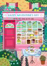 Romantic Patisserie Cake Shop Valentine's Day Card -For Girlfriend, Fiancé, Wife created by Pear Tree Press