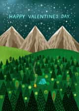 Traditional Camping Mountains Valentine's Day Card - For Girlfriend, Boyfriend created by Pear Tree Press