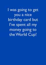 Funny World Cup birthday card created by Two Three Five Design