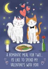 Cute Cat Couple Card for Valentine's Day created by Holly Bushnell Illustration