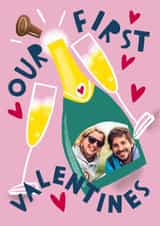 Personalised Valentines Day Photo Card created by @AimeeStevens.Design - Classic Valentine's Day Card - First - Champagne