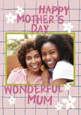 Personalised Mothers Day Photo Card created by Sweetlove Press - Classic Mother's Day Card - Wonderful Mum - Flowers