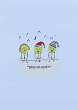 Christmas Funny Peas Peace Carol Singing Holiday Festive Cute Card created by Hannah Nicholson-Tottle