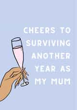 Fun Mother’s Day card for mum | cheers to her created by Molly Cards UK