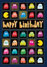Pac-Man Happy Birthday Card created by Paper Salad