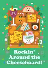 Funny Christmas Card - For Friend – Rockin’ Around the Cheeseboard created by Studio Boketto