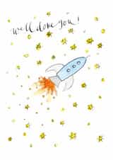 Classic Congratulations Card - Well Done - Rocket created by Gabrielle Solly Illustration