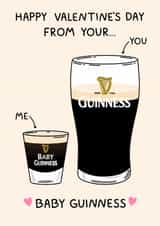 Cute Baby Guinness Valentine's Day Card For Boyfriend/Husband - Split The G created by YAWN DESIGNS