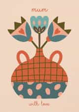Arty Mother's Day/Birthday Card - Flower Vase created by NICHOLA COWDERY ILLUSTRATIONS 