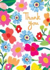 Pretty Thank You Card - Cheerful Flowers created by Paper Salad