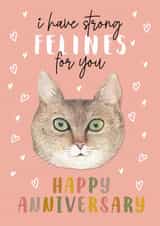 Cat Anniversary - I have Strong Felines for you Watercolour created by Michelle Khoury