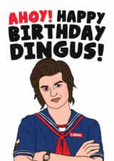 Fun Birthday Card - Happy Birthday Dingus - Steve Harrington - Stranger Things created by Studio Doodles