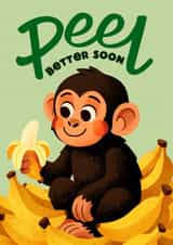 Cute Get Well Card - Monkey - Peel Better Soon created by Folio | Ian Owen