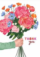 Illustrated Bunch of Flowers - Thank You Card created by Debbie Daley Illustrations