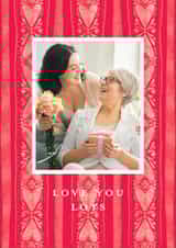 Personalised Valentines Day Photo Card created by Cindy Reynolds - Classic Valentine's Day Card - Heart Stripes