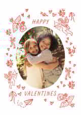 Personalised Valentines Day Photo Card created by Cindy Reynolds - Cute Valentine's Day Card - Cherubs And Hearts