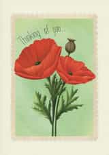 Pretty Thinking Of You Card - Poppy - Wildflower created by Pixiecraft