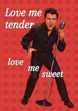 Funny Elvis Face Swap Valentine's Card - Love me tender, love me sweet created by Juniper Moon