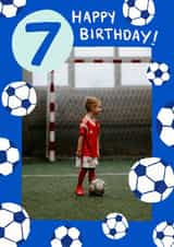 Personalised Birthday Photo Card created by Carla Ellis - Football Birthday Card for 7 Year Old - Happy Birthday!