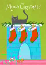 Cute Naughty Kitty Cat Meowy Christmas Gingerbread created by Rachel Hallquist