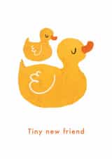 Cute New Baby Card - Tiny New Friend - Rubber Ducks created by Emily Nash Illustration