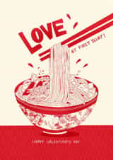 Arty Valentine’s Card - Ramen - Love At First Slurp created by Kasia Cards