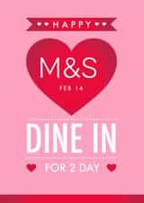 Fun Valentine's Day Card - M&S - Dine In For 2 created by Mrs Best Paper Co.