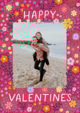 Personalised Valentines Day Photo Card created by Pear Tree Press - Pretty Valentine's Day Card - Colourful Florals