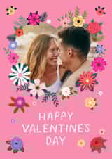 Personalised Valentines Day Photo Card created by Pear Tree Press - Pretty Valentine's Day Card - Floral Heart Frame