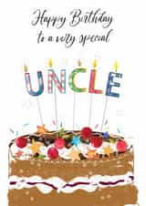 Traditional Birthday Card - For Uncle - Cake created by Katie Phythian Design