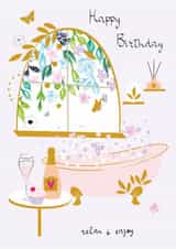 Classic Birthday Card - Pamper Time - Relax & Enjoy created by SABIVO Design by Sabina