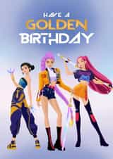Fun Birthday Card - Kpop Demon Hunters - Golden Birthday created by Pink Peach Cards