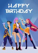 Fun Birthday Card - KPop Demon Hunters - Happy Birthday created by Pink Peach Cards